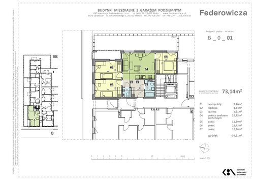 Plan HSD Inwestycje Krakowskie Sp. z o.o. mieszkanie w inwestycji ul. Federowicza Federowicza – Ruczaj Park