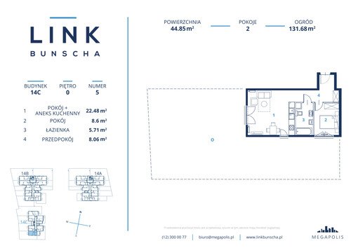 Plan Megapolis Sp. z o.o. mieszkanie w inwestycji ul. Bunscha 14A, 14B, 14C Link Bunscha