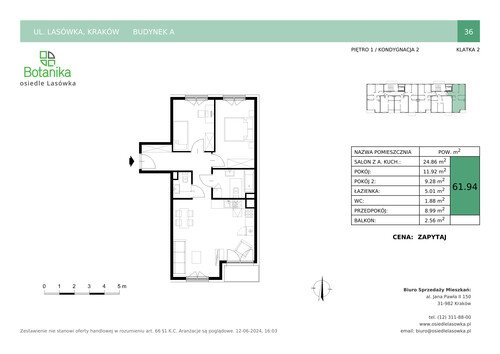 Plan Stylhut Plus sp. z o.o. mieszkanie w inwestycji ul. Lasówka Osiedle Lasówka - bud. A