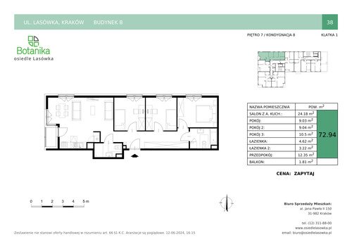 Plan Stylhut Plus sp. z o.o. mieszkanie w inwestycji ul. Lasówka Osiedle Lasówka - bud. B