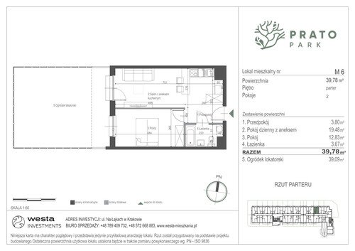 Plan Apartamenty Nowohucka Sp. z o.o. mieszkanie w inwestycji ul. Na Łąkach Prato Park