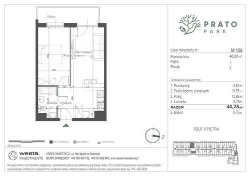 Plan Apartamenty Nowohucka Sp. z o.o. mieszkanie w inwestycji ul. Na Łąkach Prato Park