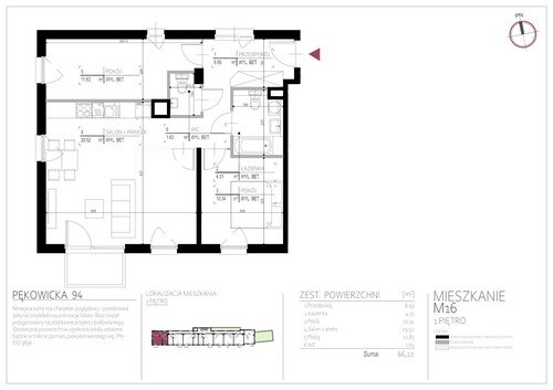 Plan Real-Construct Sp. z o.o. mieszkanie w inwestycji ul. Pękowicka 94 Pękowicka 94