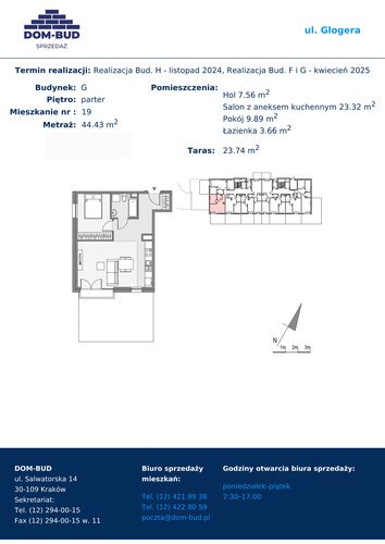 Plan Dom-Bud M. Szaflarski Spółka Jawna mieszkanie w inwestycji ul. Glogera ul. Glogera, bud. G