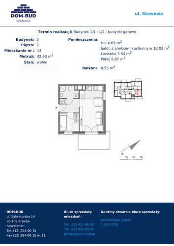 Plan Dom-Bud M. Szaflarski Spółka Jawna mieszkanie w inwestycji ul. Stawowa 242A Stawowa - bud. 1/2