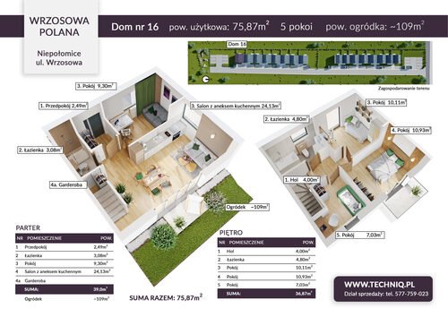 Plan Techniq dom w inwestycji ul. Wrzosowa Wrzosowa Polana