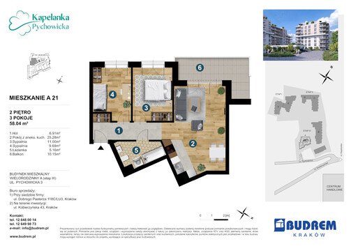 Plan BUDREM mieszkanie w inwestycji ul. Pychowicka 3 Kapelanka-Pychowicka - budynek A