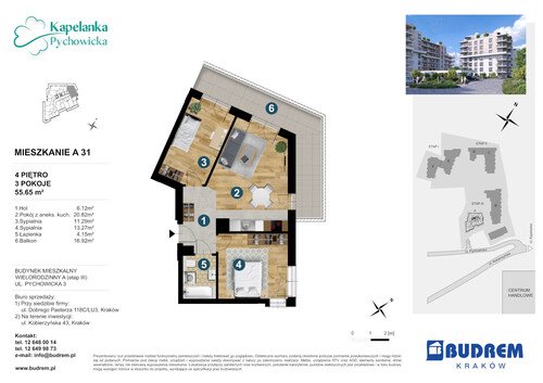 Plan BUDREM mieszkanie w inwestycji ul. Pychowicka 3 Kapelanka-Pychowicka - budynek A