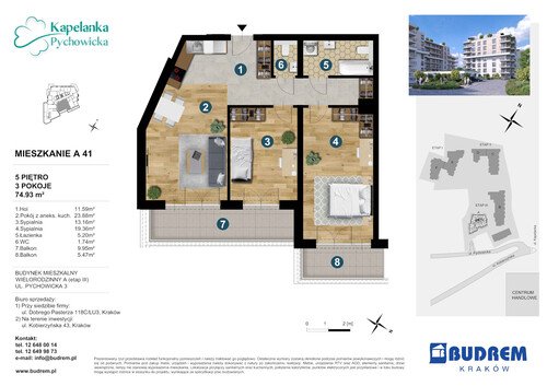 Plan BUDREM mieszkanie w inwestycji ul. Pychowicka 3 Kapelanka-Pychowicka - budynek A