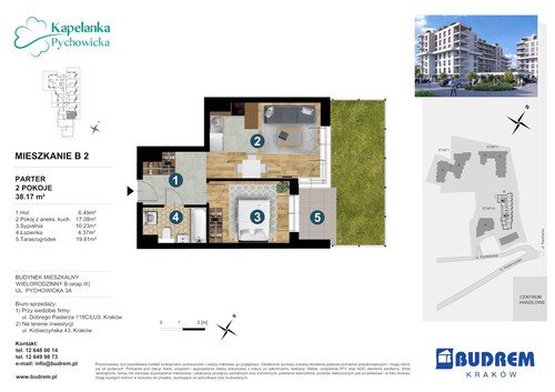 Plan BUDREM mieszkanie w inwestycji ul. Pychowicka 3A Kapelanka-Pychowicka - budynek B