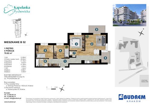 Plan BUDREM mieszkanie w inwestycji ul. Pychowicka 3A Kapelanka-Pychowicka - budynek B