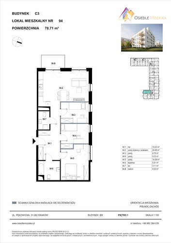 Plan KG Group Sp. z o.o. mieszkanie w inwestycji  Osiedle Mozaika - bud. C3