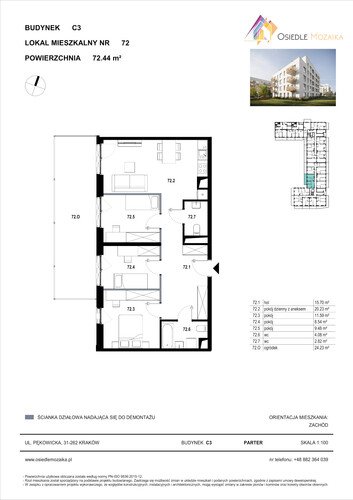 Plan KG Group Sp. z o.o. mieszkanie w inwestycji  Osiedle Mozaika - bud. C3