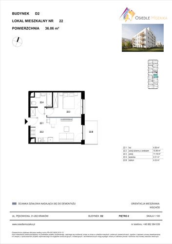 Plan KG Group Sp. z o.o. mieszkanie w inwestycji  Osiedle Mozaika - bud. D2