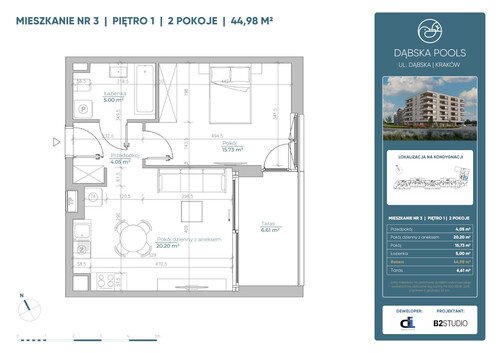 Plan Dasta Invest Sp. z o.o. mieszkanie w inwestycji ul. Dąbska Dąbska Pools