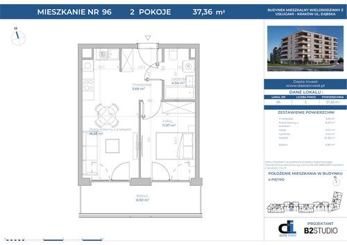 Plan Dasta Invest Sp. z o.o. mieszkanie w inwestycji ul. Dąbska Dąbska Pools