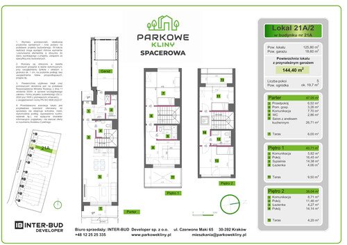 Plan Inter-Bud Developer Sp. z o.o. dom w inwestycji ul. Spacerowa Parkowe Kliny