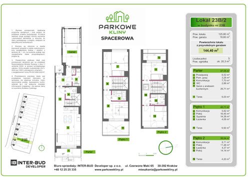 Plan Inter-Bud Developer Sp. z o.o. dom w inwestycji ul. Spacerowa Parkowe Kliny