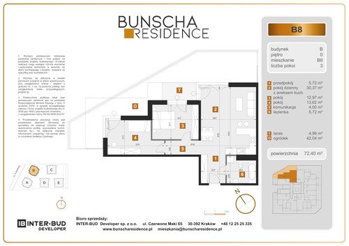 Plan Inter-Bud Developer Sp. z o.o. mieszkanie w inwestycji ul. Bunscha Bunscha Residence (wkrótce w sprzedaży) 