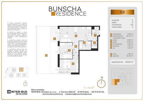 Plan Inter-Bud Developer Sp. z o.o. mieszkanie w inwestycji ul. Bunscha Bunscha Residence (wkrótce w sprzedaży) 