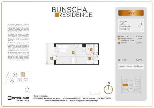 Plan Inter-Bud Developer Sp. z o.o. mieszkanie w inwestycji ul. Bunscha Bunscha Residence