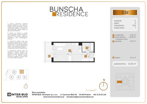 Plan Inter-Bud Developer Sp. z o.o. mieszkanie w inwestycji ul. Bunscha Bunscha Residence (wkrótce w sprzedaży) 