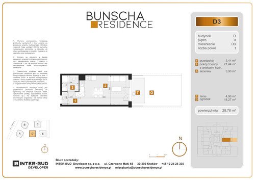 Plan Inter-Bud Developer Sp. z o.o. mieszkanie w inwestycji ul. Bunscha Bunscha Residence (wkrótce w sprzedaży) 