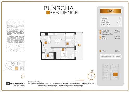 Plan Inter-Bud Developer Sp. z o.o. mieszkanie w inwestycji ul. Bunscha Bunscha Residence (wkrótce w sprzedaży) 