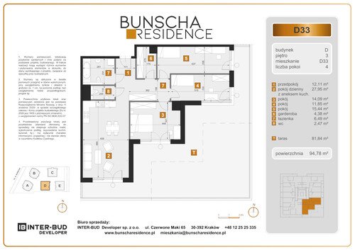 Plan Inter-Bud Developer Sp. z o.o. mieszkanie w inwestycji ul. Bunscha Bunscha Residence (wkrótce w sprzedaży) 