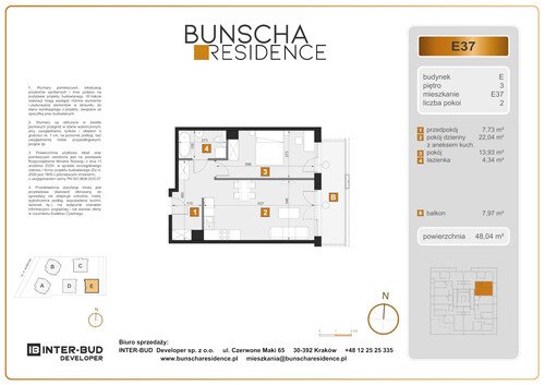 Plan Inter-Bud Developer Sp. z o.o. mieszkanie w inwestycji ul. Bunscha Bunscha Residence (wkrótce w sprzedaży) 