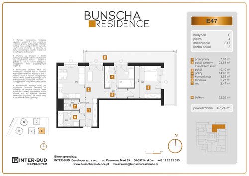 Plan Inter-Bud Developer Sp. z o.o. mieszkanie w inwestycji ul. Bunscha Bunscha Residence (wkrótce w sprzedaży) 