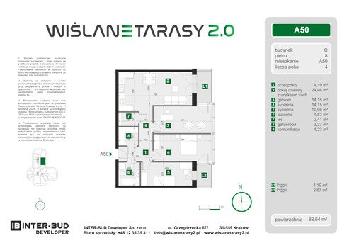 Plan Inter-Bud Developer Sp. z o.o. apartament w inwestycji ul. Grzegórzecka Wiślane Tarasy 2.0 - bud. C (wkrótce w sprzedaży)