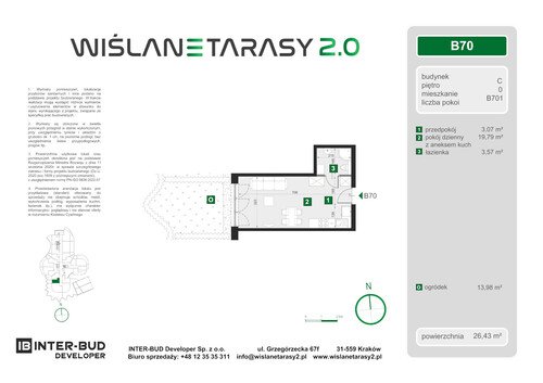 Plan Inter-Bud Developer Sp. z o.o. apartament w inwestycji ul. Grzegórzecka Wiślane Tarasy 2.0 - bud. C (wkrótce w sprzedaży)