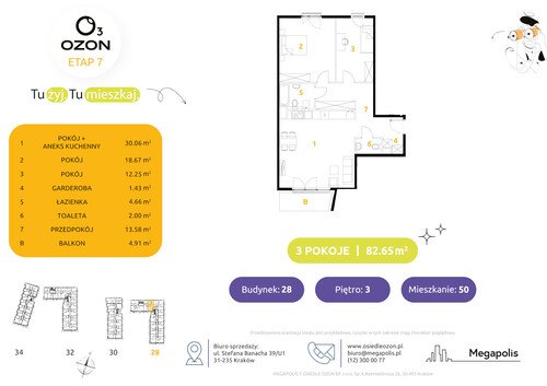 Plan Megapolis mieszkanie w inwestycji ul. Banacha Osiedle OZON Etap 7