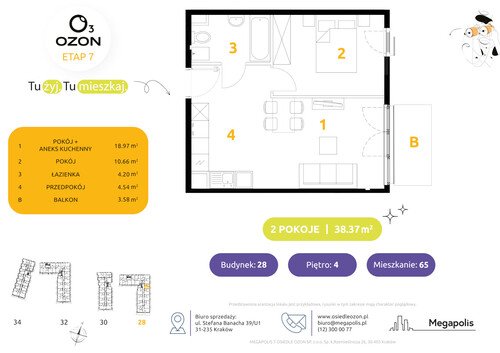 Plan Megapolis mieszkanie w inwestycji ul. Banacha Osiedle OZON Etap 7