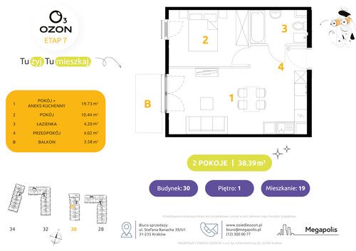 Plan Megapolis mieszkanie w inwestycji ul. Banacha Osiedle OZON Etap 7