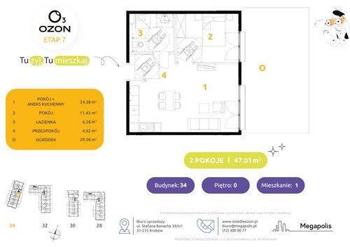 Plan Megapolis mieszkanie w inwestycji ul. Banacha Osiedle OZON Etap 7