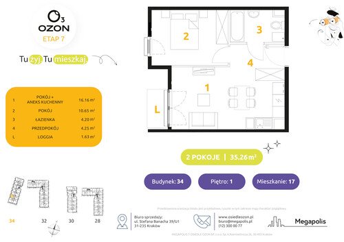 Plan Megapolis mieszkanie w inwestycji ul. Banacha Osiedle OZON Etap 7