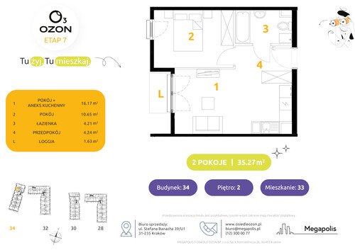 Plan Megapolis mieszkanie w inwestycji ul. Banacha Osiedle OZON Etap 7