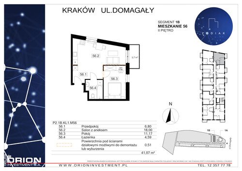 Plan Grupa Orion Investment S.A. mieszkanie w inwestycji ul. Domagały Osiedle Zodiak - bud. 39