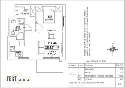 Plan Frax-Bud mieszkanie w inwestycji ul. Wybickiego 5 FORTnatura - budynki B1 i B2