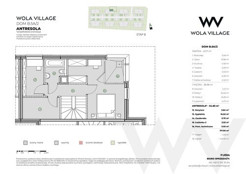 Plan Wola Village Urba CK Sp. z o.o. Sp. k. mieszkanie w inwestycji ul. Podłużna Wola Village - etap IA i IB 