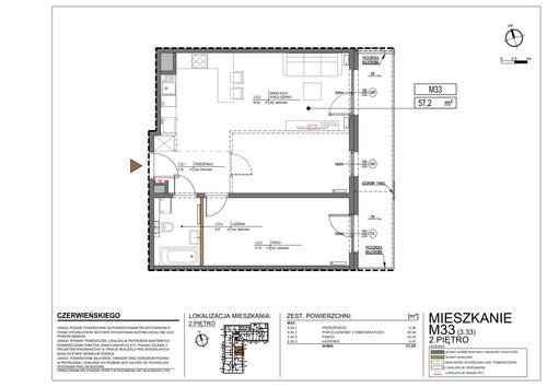 Plan Real-Construct Sp. z o.o. mieszkanie w inwestycji ul. Czerwieńskiego 3 Czerwieńskiego 3