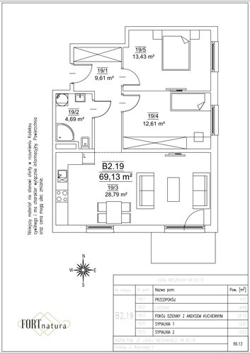 Plan Frax-Bud mieszkanie w inwestycji ul. Wybickiego 5 FORTnatura - budynki B1 i B2
