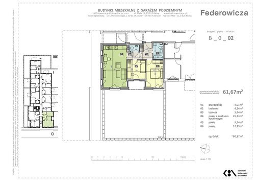 Plan HSD Inwestycje Krakowskie Sp. z o.o. mieszkanie w inwestycji ul. Federowicza Federowicza – Ruczaj Park