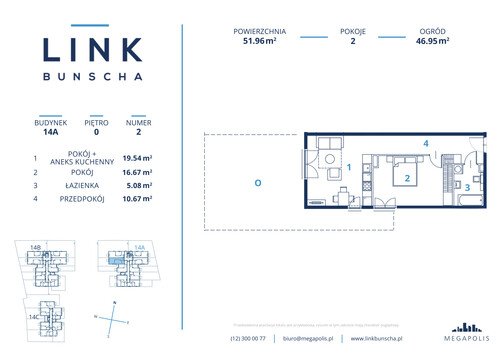 Plan Megapolis Sp. z o.o. mieszkanie w inwestycji ul. Bunscha 14A, 14B, 14C Link Bunscha