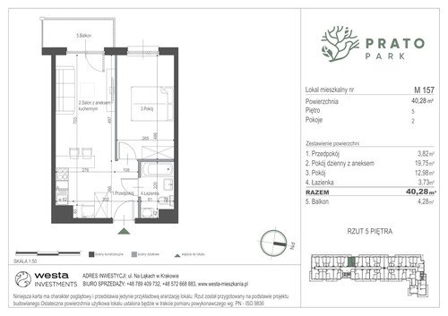 Plan Apartamenty Nowohucka Sp. z o.o. mieszkanie w inwestycji ul. Na Łąkach Prato Park