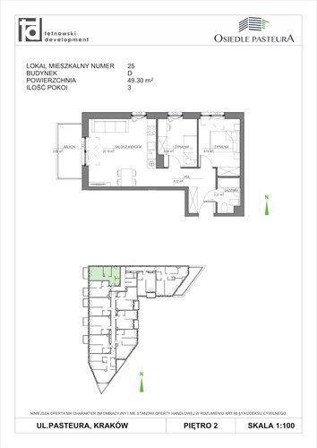 Plan Tętnowski Development mieszkanie w inwestycji ul. Pasteura Osiedle Pasteura - IV etap