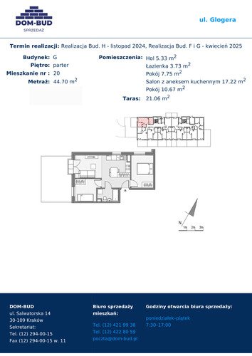 Plan Dom-Bud M. Szaflarski Spółka Jawna mieszkanie w inwestycji ul. Glogera ul. Glogera, bud. G