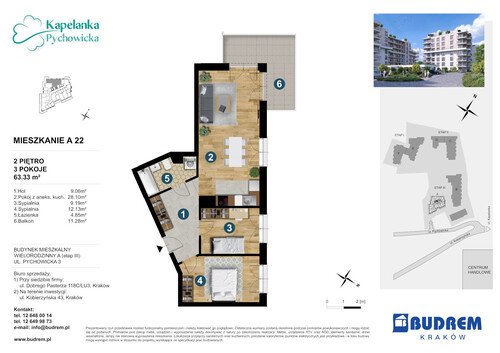 Plan BUDREM mieszkanie w inwestycji ul. Pychowicka 3 Kapelanka-Pychowicka - budynek A